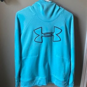 Womens Sky Blue under Armour Hoodie- ColdGear+Loose